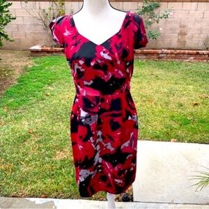 Anne Klein Elegant Red and Black Women's Dress